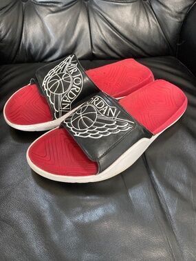 Nike Jordan hydro 7 Mens slide sandals size 13 used red white black open toes